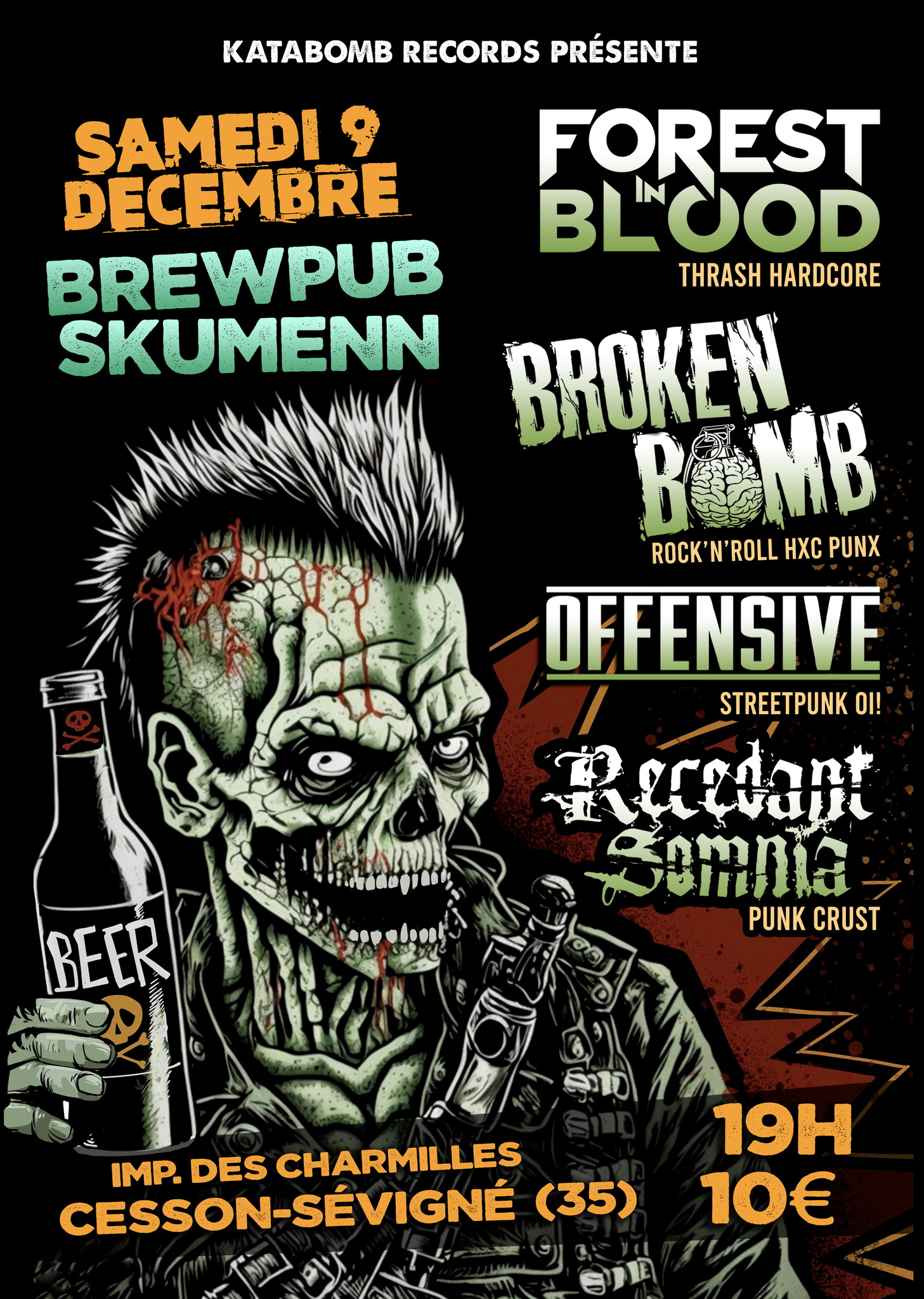 Concert 9 Décembre à Skumen: Forest in Blood + Broken Bomb + Offencive + Recedent Somnia
