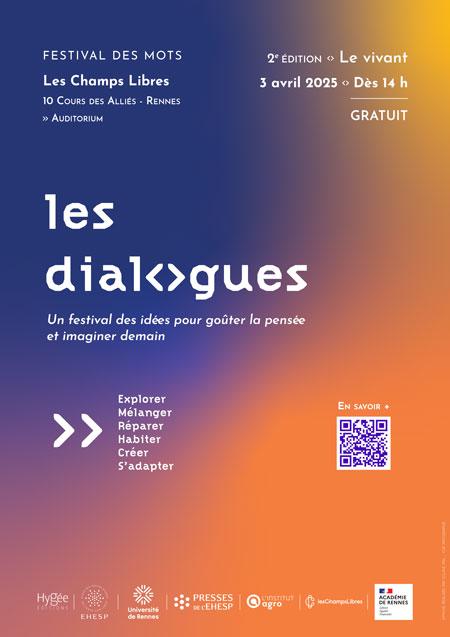 Jeudi 3 avril, le festival Les dialogues explore les mots et le vivant