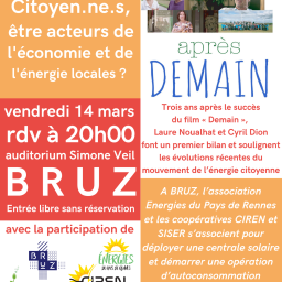 Un ciné-débat autour des mouvements d'énergie citoyenne, le 14 mars à Bruz