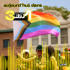 Des personnes brandissent le drapeau LGBT en manifestation